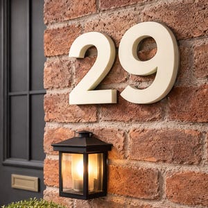 Modern Acrylic House Numbers | Black or Ivory, 10cm (No Fixings Included)