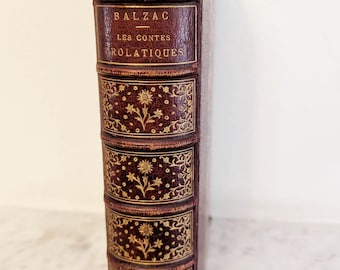 1855 - Elegant French leather binding. Droll Stories by Balzac in French. Illustrated by Dore.