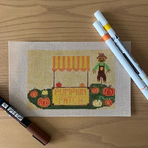 Pumpkin patch handpainted needlepoint canvas