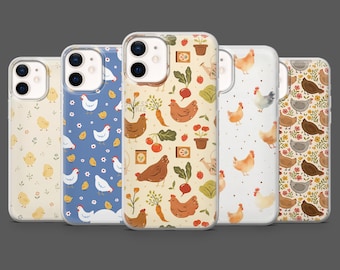 Handyhülle mit Hühnermotiv für Hühnerliebhaber – passend für iPhone 17 Pro, 16, 15, 14, 13, 12, Samsung S26, S25, S24, S23, A17, A57, A37 und Pixel 10, 9
