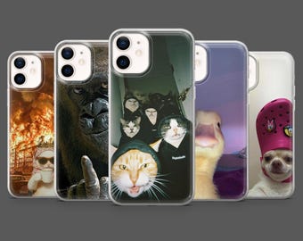 Lustige Tier Handyhülle Meme Ente Katze MagSafe Cover für iPhone 17Pro, 16, 15, 14, 13, Samsung S26, S25, S24, S23, A17, A26, A57, Pixel 10, 9