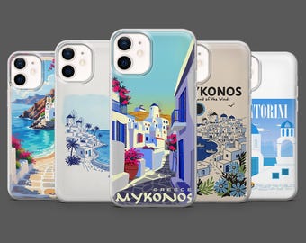 Mykonos Handyhülle Griechenland Partyinsel Cover für iPhone 17 Pro, 16, 15, 14, 13, 12, Samsung S26, S25, S24, S23, A17, A57, A37 Pixel 10, 9