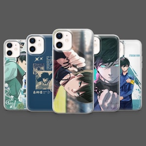 May include: A collection of phone cases featuring anime-style illustrations. Each case displays a different character with vibrant colors and detailed artwork. The cases are designed to fit various phone models, offering both protection and aesthetic appeal.