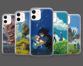 Etui na telefon z ruchomym zamkiem Ghibli Howl Cover do iPhone'a 17Pro, 16, 15, 14, 13, 12, Samsunga S26, S25, S24, S23, A17, A26, A57, Pixela 10, 9