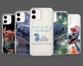 Stitch Handyhülle Ohana Lilo Disney MagSafe Cover für iPhone 17Pro, 16, 15, 14, 13, Samsung S26, S25, S24, S23, A17, A26, A57, Pixel 10, 9