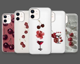 Etui na telefon Cherry z jagodami MagSafe do iPhone'a 17Pro, 16, 15, 14, 13, Samsunga S26, S25, S24, S23, A17, A26, A57, Pixela 10, 9