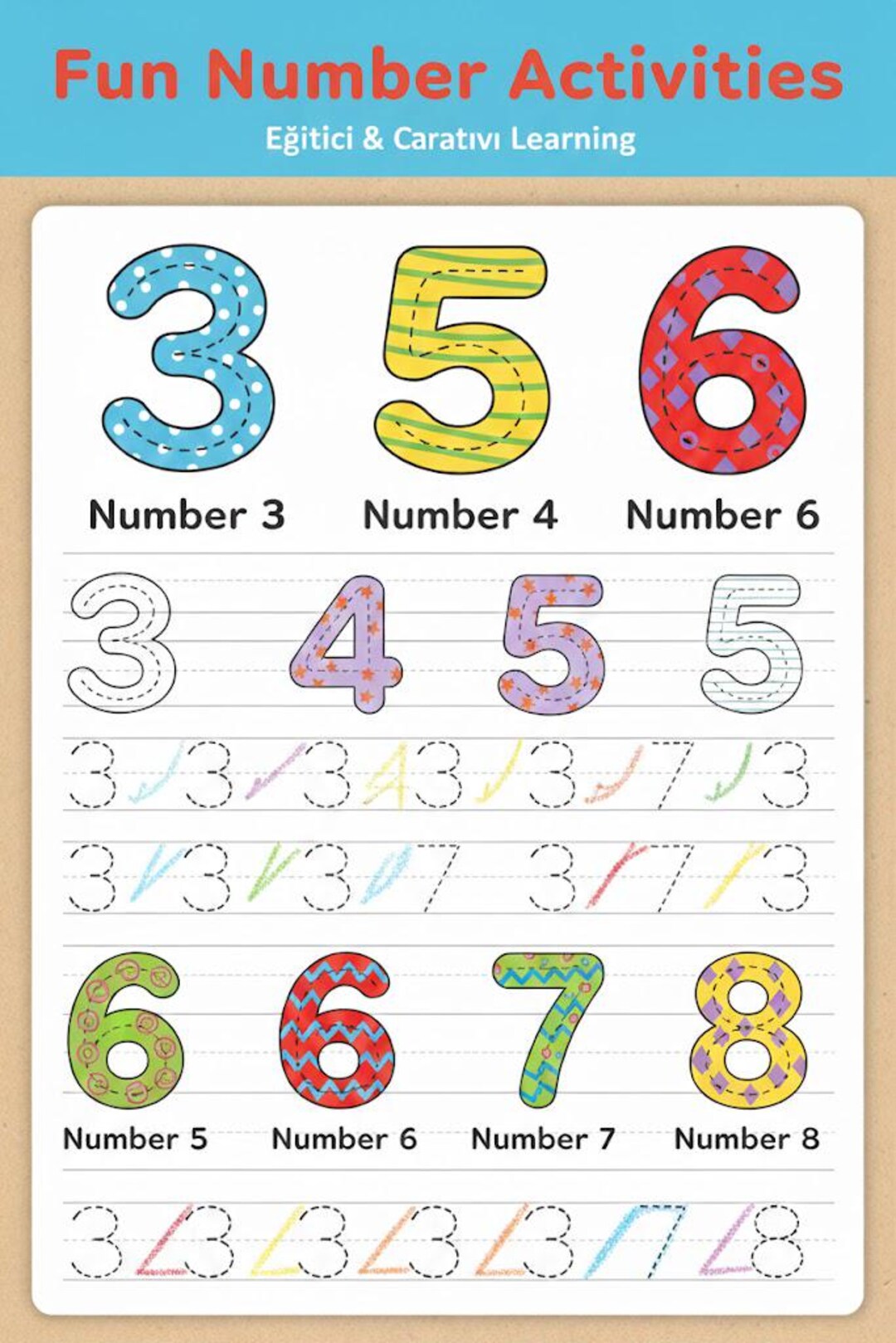 Number Tracing Worksheets 0-9 – Preschool Math Practice (printable PDF ...
