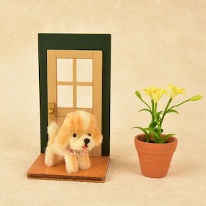 Handmade Mini Cavalier Puppy Plush | Tiny Dollhouse Pet Accessory (1.77 Inch)