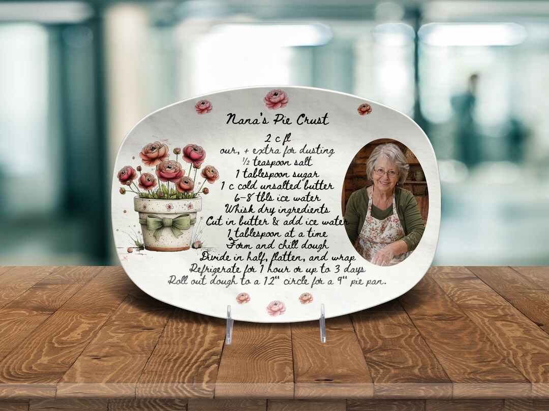 Memorial Handwritten Recipe Platter, Custom Recipe Plate From Loved One ...