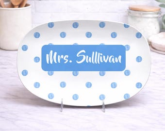 Teacher Gift Platter, Teacher Appreciation Gift, Custom Name Platter, Personalized End Of Year Teacher Gift, Cute School Staff Keepsake