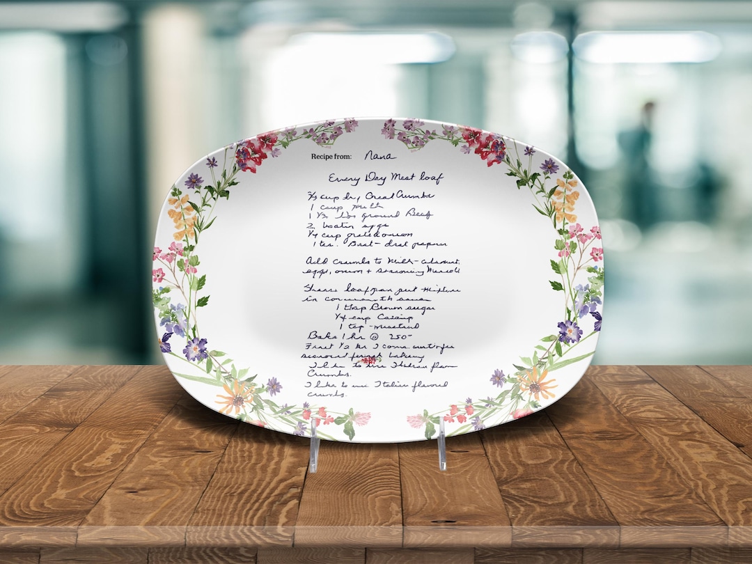 Memorial Handwritten Recipe Platter, Custom Recipe Plate From Loved One ...
