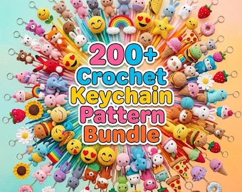 300 Crochet Keychain Pattern Bundle Cute Amigurumi Charms Instant Digital Download for Handmade Gifts Small Shop Easy to Make