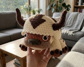 Crochet Sky Bison Pattern PDF | Chunky Amigurumi Plushie Crochet Pattern | Crochet Cow Pattern | Instant Download Crochet Animal Pattern