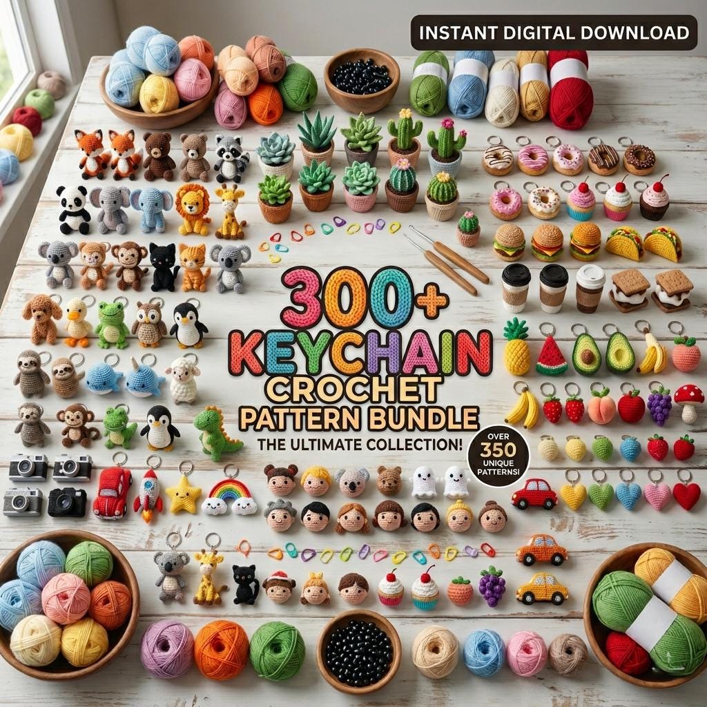 300 Mini Amigurumi Keychain Patterns