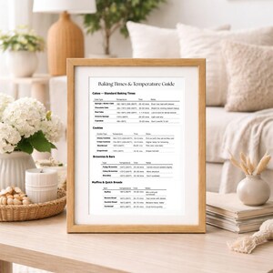 Printable Baking Guide Kitchen Temperature Chart Printable Cooking ...