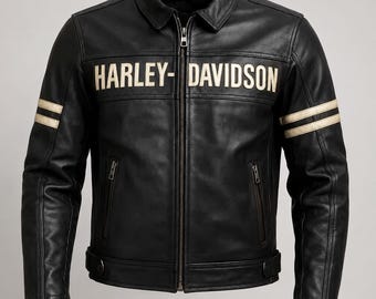Herren Motorrad Lederjacke Vintage Cafe Racer Bikerjacke
