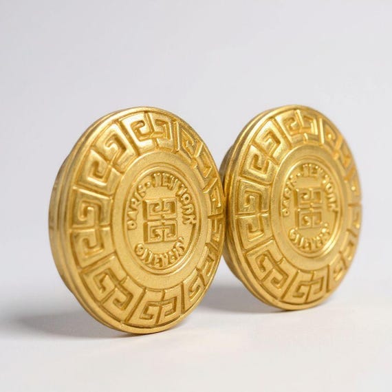 Vintage Givenchy Gold Medallion Earrings: 1980s G… - image 2