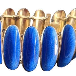 Vintage David Andersen Sterling Silver Guilloché Enamel Bracelet: Mid-Century Modern Norwegian Jewelry