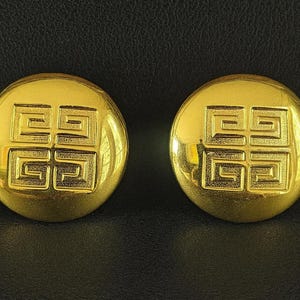 Vintage Givenchy Gold-Tone Clip-On Earrings with 4G Logo