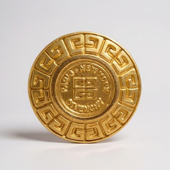Vintage Givenchy Gold Medallion Earrings: 1980s G… - image 1
