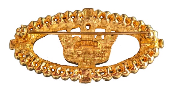 Fendi Gold Tone Vintage Brooch - image 2