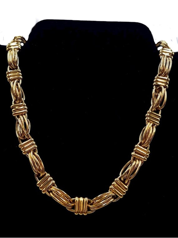 Givenchy vintage gold tone chunky necklace - image 1