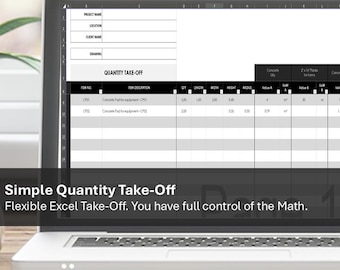 Plantilla de cálculo de cantidades ajustadas / Hoja de cálculo simple de Excel para construcción