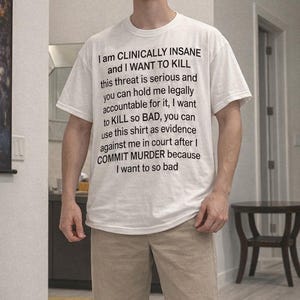 I Am Clinically Insane Shirt, Y2K Funny Meme T-Shirt, Viral Gen z T-Shirt, Unhinged Cursed Shirt, Dark Humor Meme T-Shirt
