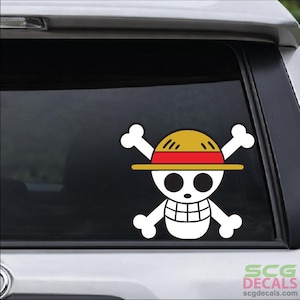 Pirate Anime Skull Car Windshield Window Decal Sticker