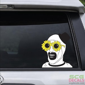 Horror Psycho Art Clown Sunflower Glasses Car Windshield Window Decal Sticker