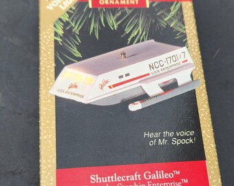New vintage  Star Trek Shuttlecraft Galileo, Hallmark Keepsake Ornament 1992, Voice & Lights