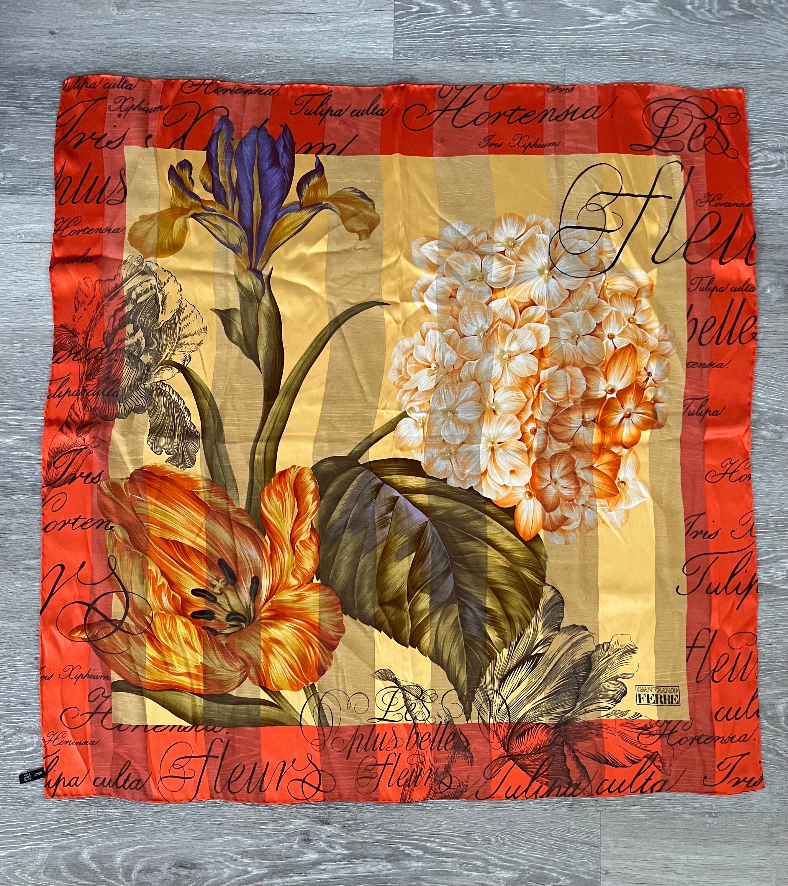 Gianfranco Ferré Silk Scarf Floral, image size:2671x3000