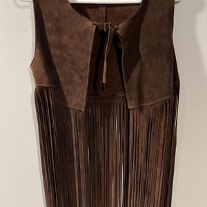 Suede Fringe Vest Vintage Chocolate Brown