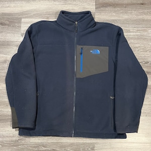 North Face Jacket Mens XL Fleece Lined Zip Blue Grey