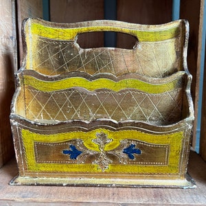 Vintage Italian Gold Gilded Letter Holder -Everything Export Florence