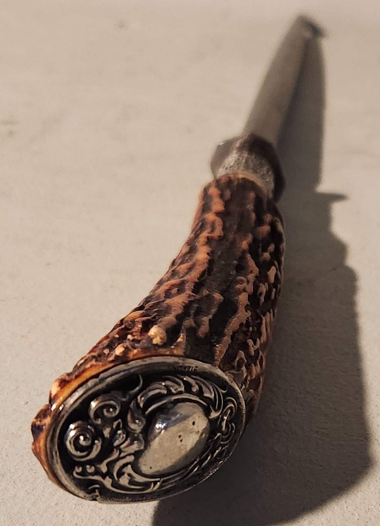 Harrison Bros and Howson Sterling Antler Carving Fork and