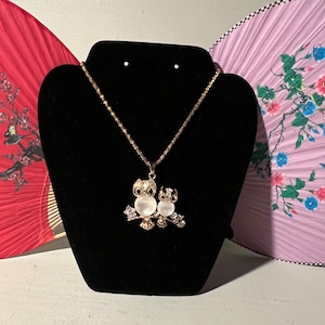 Betsey Johnson Owl Pendant Necklace Vintage