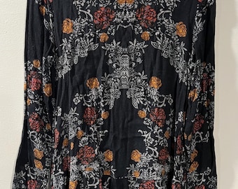 Free People Smooth Talker Tunic Mini Dress Size Small Pullover Open Back Black