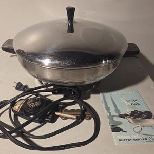 Farberware Electric Skillet Model 315A Fry Pan with Lid  Stainless 12&quot; tested and working