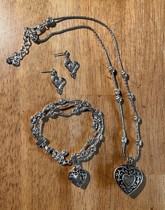 Brighton Jewelry Reno Heart Set Necklace and Bracelet Bonus