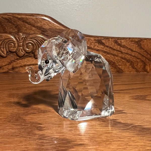 Swarovski Crystal Baby Elephant with Metal Tail