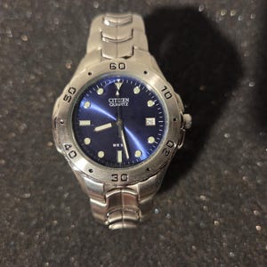 CITIZEN Men's Watch 2510-S92308 40 mm Blue Dial Date WR100 SS Band New Battery