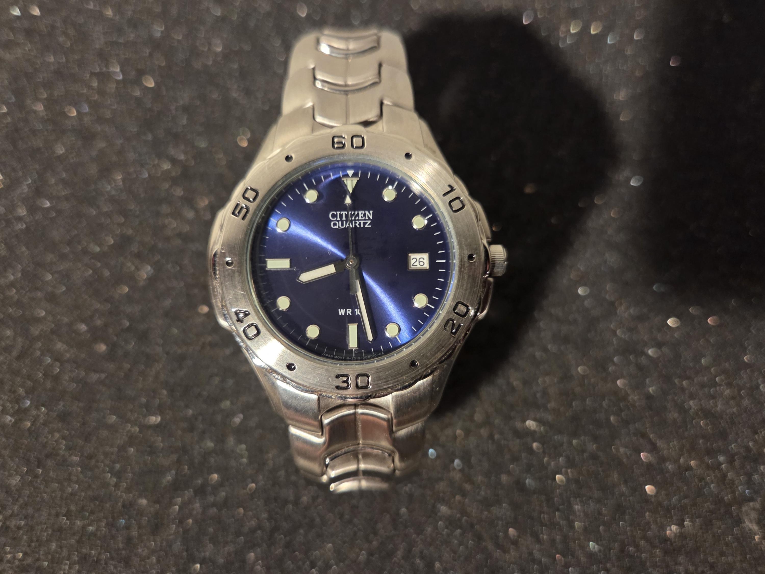 CITIZEN Men's Watch 2510-S92308 40 Mm Blue Dial Date WR100 SS Band