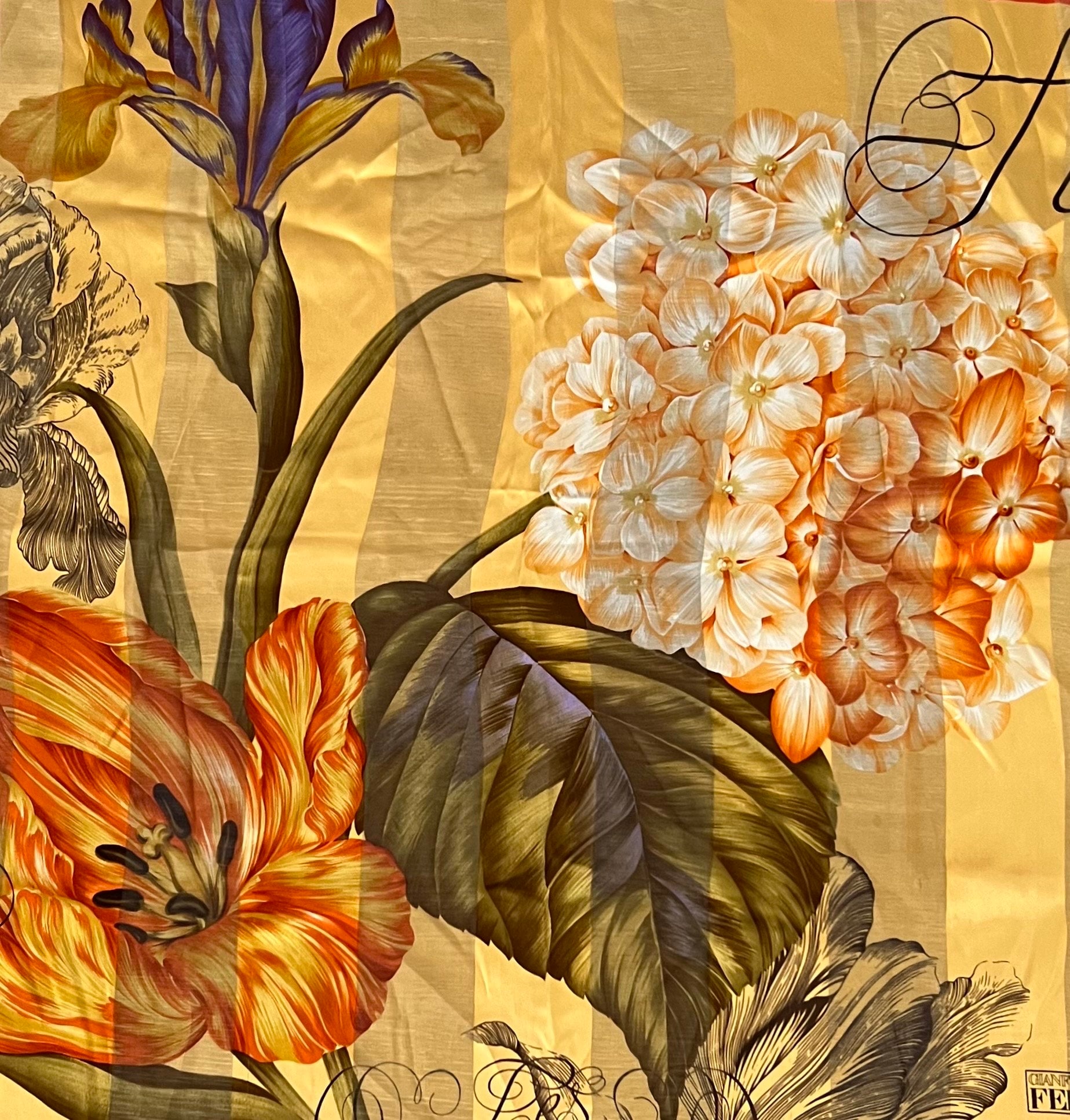 Gianfranco Ferré Silk Scarf Floral - Etsy
