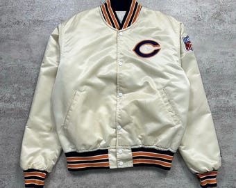 Vintage Chicago Bears satinbomberjacka - Begränsade storlekar