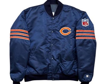 Vintage Chicago Bears satinbomberjacka - Begränsade storlekar