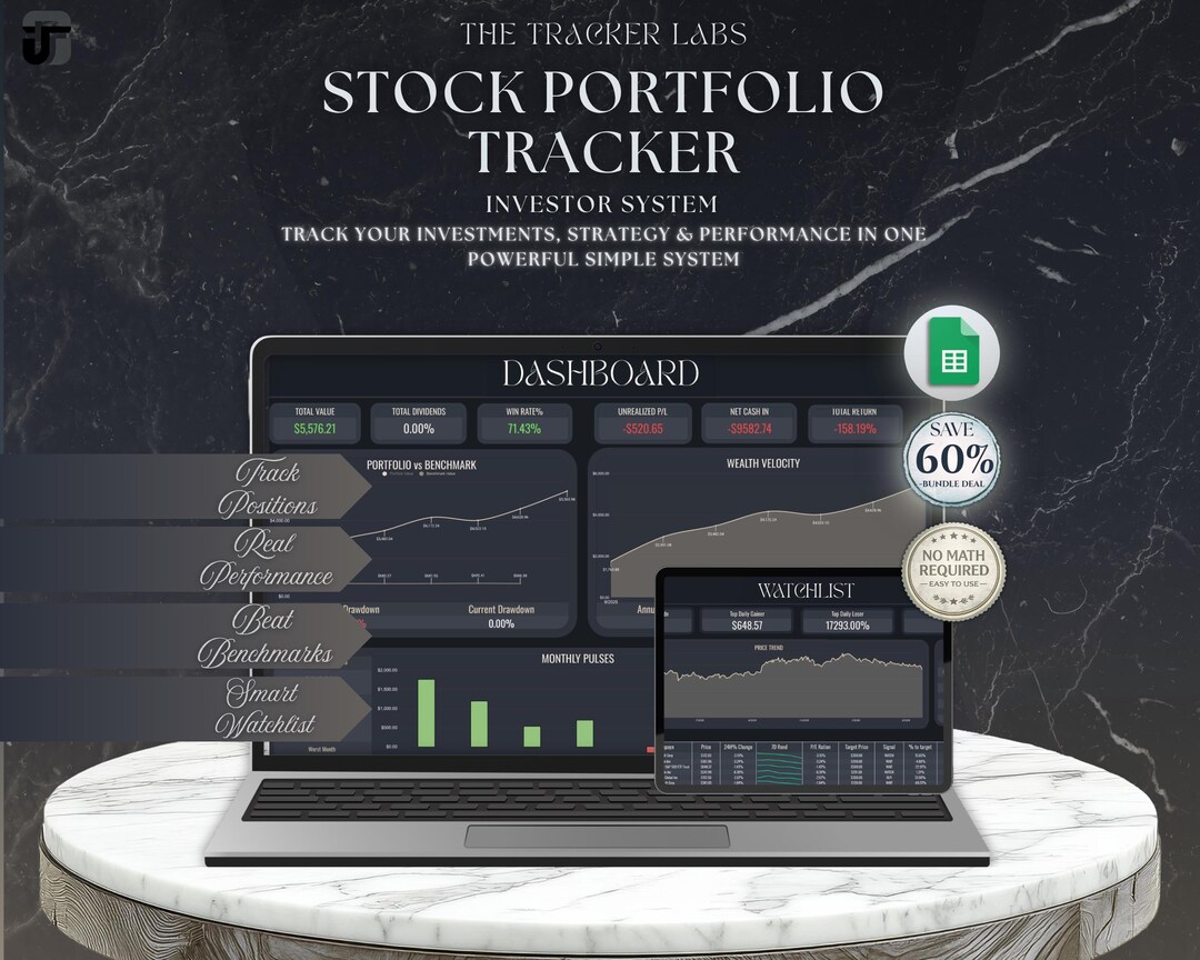 Stock Portfolio Tracker Google Sheets - Investor Dashboard Track ...