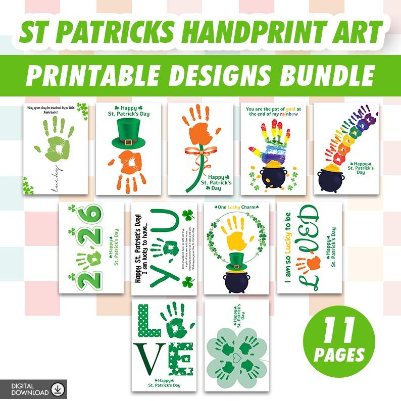 St. Patrick's Day Handprint Art Craft for Kids st, Patricks Activity…