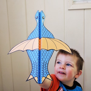 Ausdrucksbarer Drachen Papierflieger