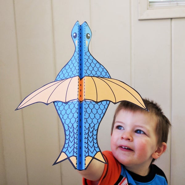 Printable Dragon Paper Airplane